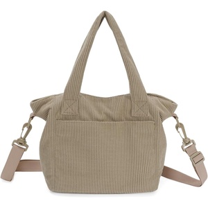 image:imageECOHUB Small Crossbody Bags for Women Mini Tote Travel Purse Cute Corduroy Shoulder Handbag Wallet with RFID Blocking SlotsDune Khaki