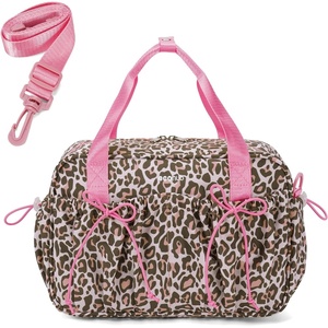 image:imageECOHUB Small Gym Bag for Women Mini Gym Duffle Bag with Wet Compartment Bowknot Sports Bag Cute Gym Tote Bag Dance Yoga Workout Travel Bags Gray Leopard PrintPink Leopard Print