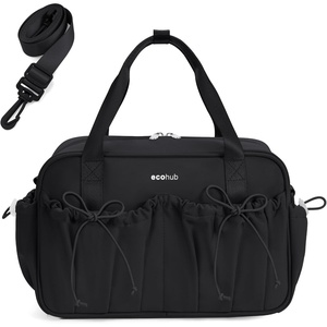 image:imageECOHUB Small Gym Bag for Women Mini Gym Duffle Bag with Wet Compartment Bowknot Sports Bag Cute Gym Tote Bag Dance Yoga Workout Travel Bags Gray Leopard PrintBlack