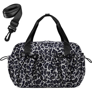 image:imageECOHUB Small Gym Bag for Women Mini Gym Duffle Bag with Wet Compartment Bowknot Sports Bag Cute Gym Tote Bag Dance Yoga Workout Travel Bags Gray Leopard PrintGray Leopard Print