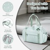 image:imageECOHUB Small Gym Bag for Women Mini Gym Duffle Bag with Wet Compartment Cute Bowknot Sports Bag Gym Tote Bag Dance Yoga Workout Travel Bags BlackGreen