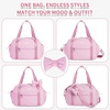 image:imageECOHUB Small Gym Bag for Women Mini Gym Duffle Bag with Wet Compartment Cute Bowknot Sports Bag Gym Tote Bag Dance Yoga Workout Travel Bags BlackPink
