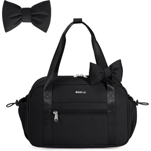 image:imageECOHUB Small Gym Bag for Women Mini Gym Duffle Bag with Wet Compartment Cute Bowknot Sports Bag Gym Tote Bag Dance Yoga Workout Travel Bags BlackBlack