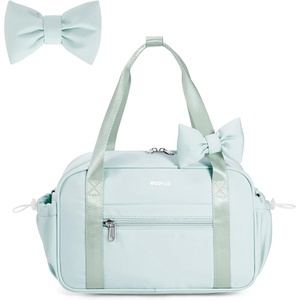 image:imageECOHUB Small Gym Bag for Women Mini Gym Duffle Bag with Wet Compartment Cute Bowknot Sports Bag Gym Tote Bag Dance Yoga Workout Travel Bags BlackGreen