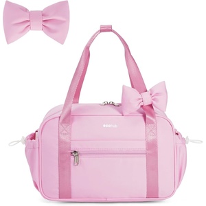 image:imageECOHUB Small Gym Bag for Women Mini Gym Duffle Bag with Wet Compartment Cute Bowknot Sports Bag Gym Tote Bag Dance Yoga Workout Travel Bags BlackPink
